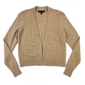 Banana Republic womens cardigan camel merino wool cashmere crop Small neutral
